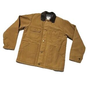 WearGuard Vintage Blanket-Lined Chore Jacket Barn Coat Brown Corduroy Collar